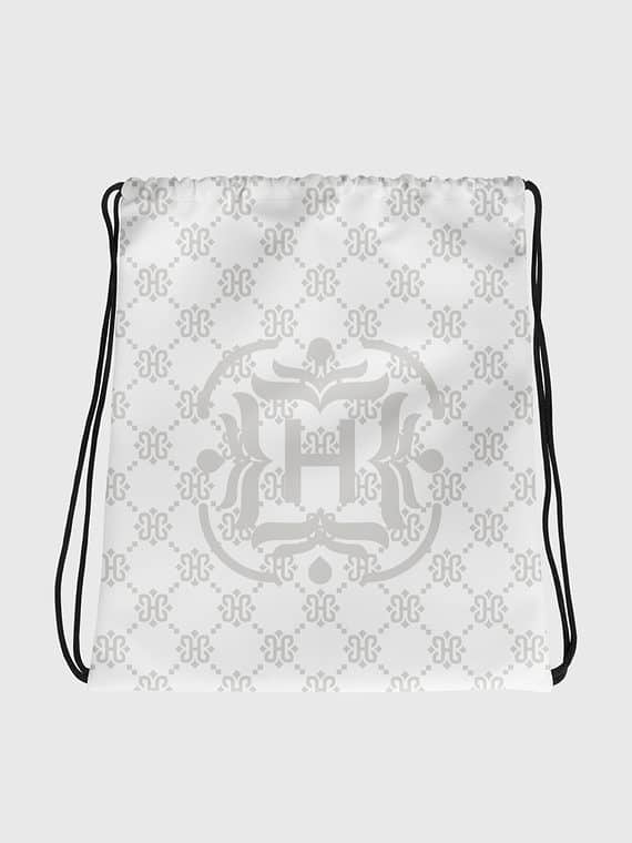 Drawstring Bag Crosslink Pattern - White