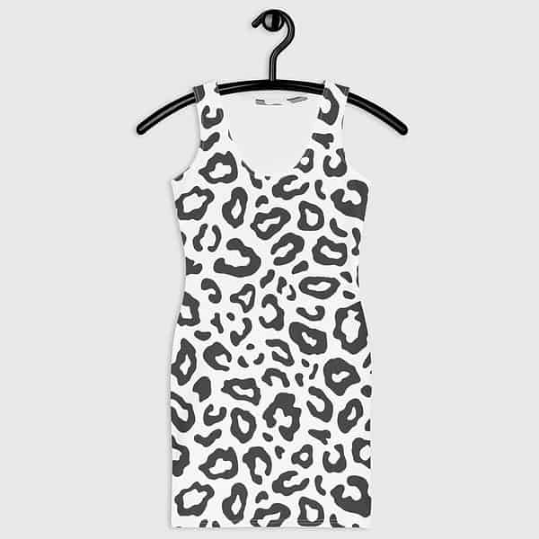 Fitted Dress Leopard Print - White