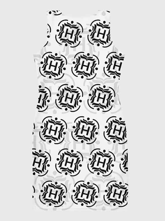 Fitted Dress Monogram - White