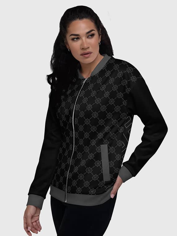 Bomber Jacket Crosslink Pattern - Black