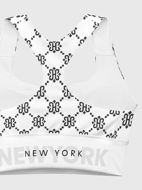 Sports Bra Crosslink Pattern - White