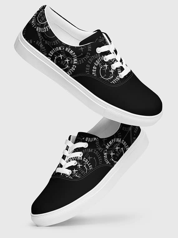 Canvas Lace-Ups Fake Smile Club - Black