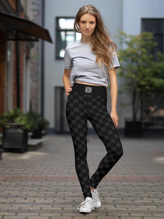 Leggings Crosslink Pattern - Black
