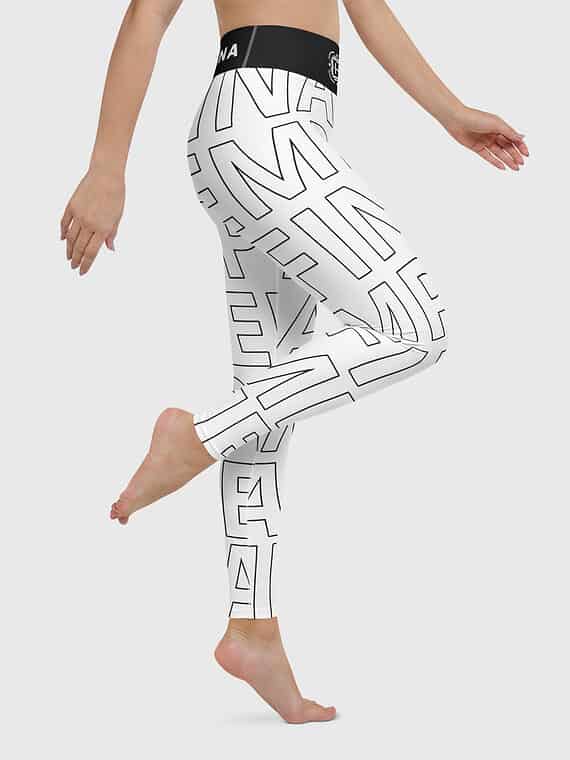 Leggings Lettername Design - White