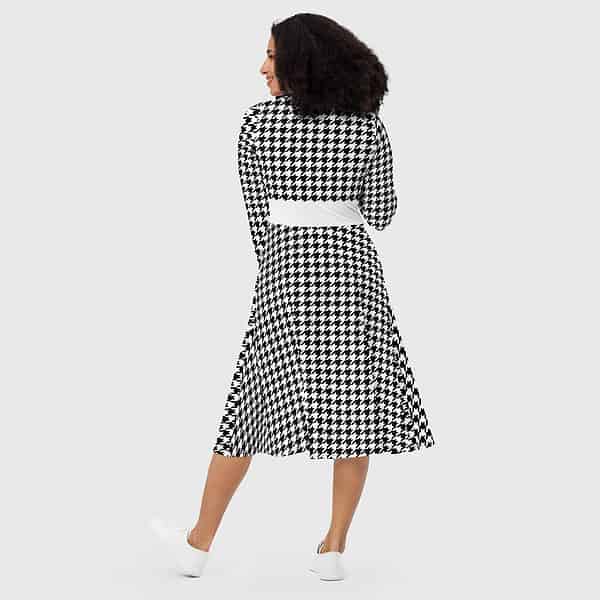 Midi Dress Monogram Checker - Black & White