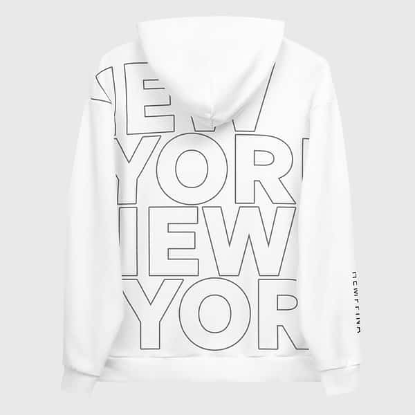 Hoodie NYC Lettername Design - White