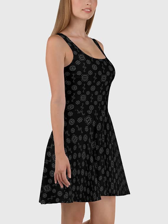 Skater Dress Signature Motif - Black