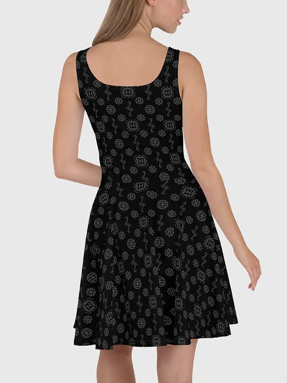 Skater Dress Signature Motif - Black