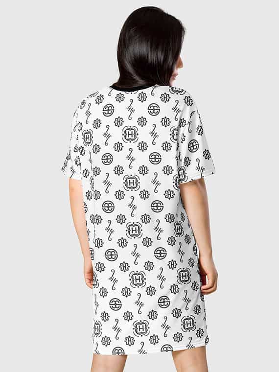 Tee Dress Signature Motif - White