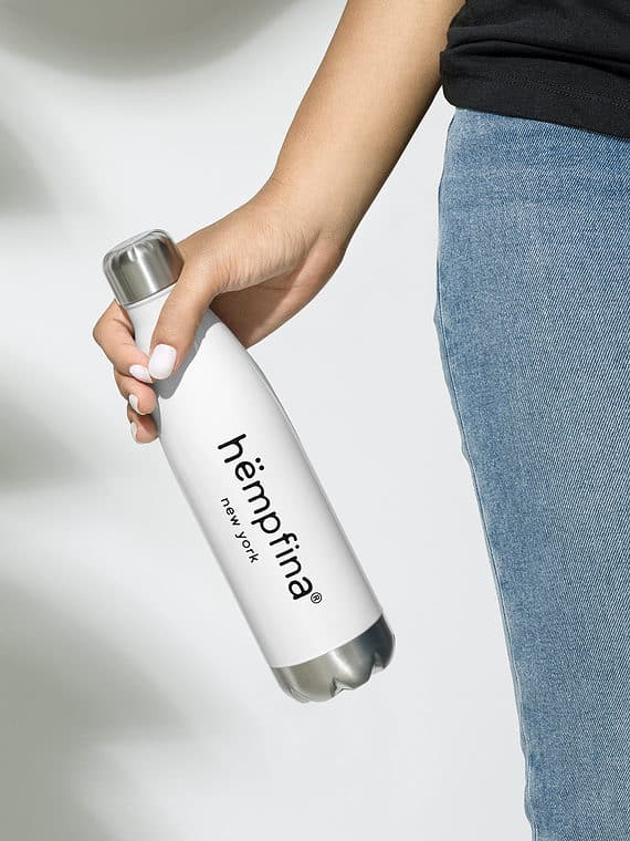 Stainless Steel Water Bottle Monogram - White
