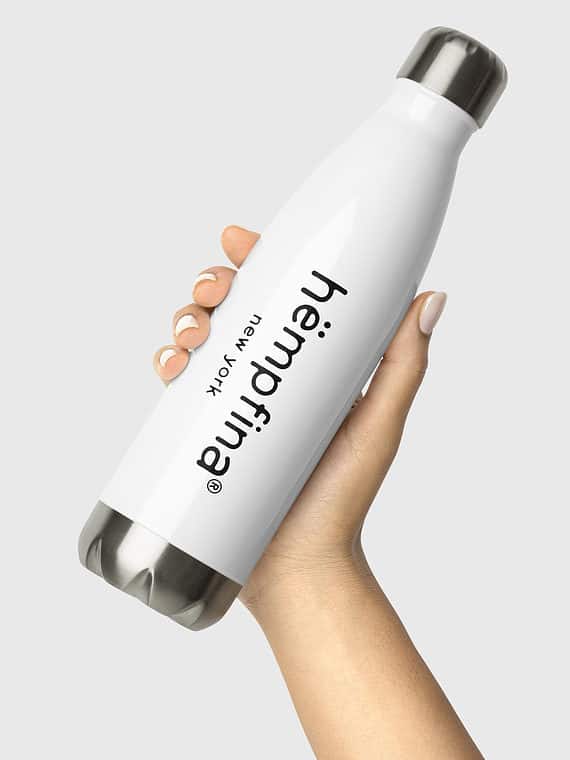 Stainless Steel Water Bottle Monogram - White