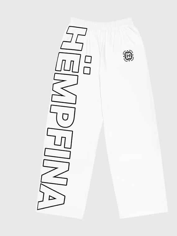 Wide-Leg Pants Lettername Design - White