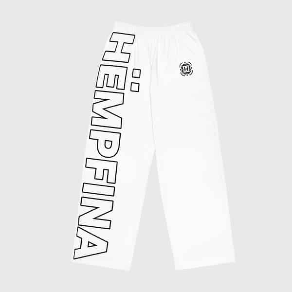 Wide-Leg Pants Lettername Design - White
