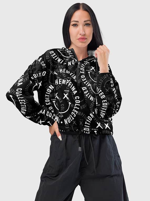 Cropped Windbreaker Fake Smile Club - Black