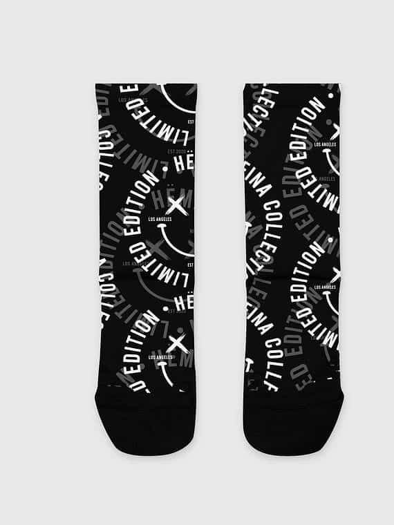 Crew Socks Fake Smile Club - Black