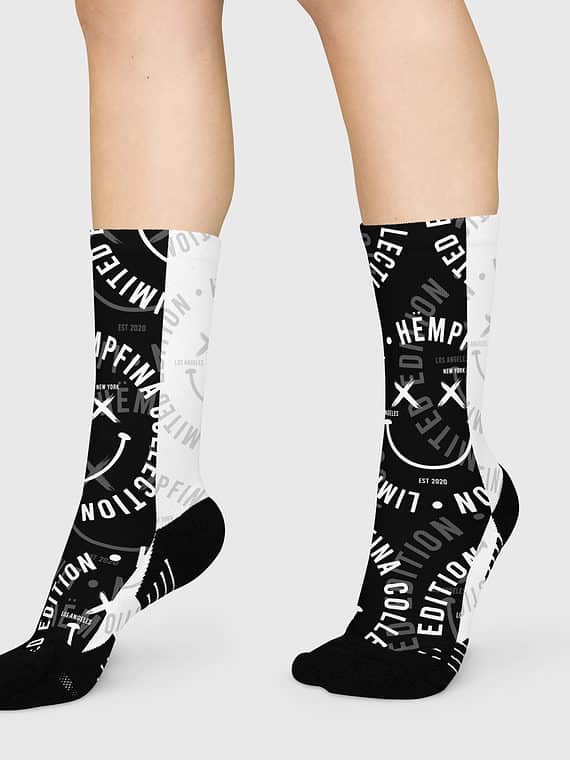 Crew Socks Fake Smile Club - Black-White