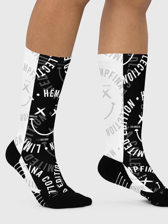 Crew Socks Fake Smile Club - Black-White