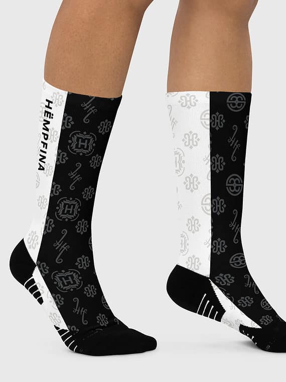 Crew Socks Signature Motif - Black Front