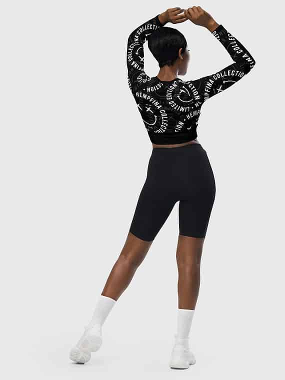 Long-Sleeve Crop Top Fake Smile Club - Black
