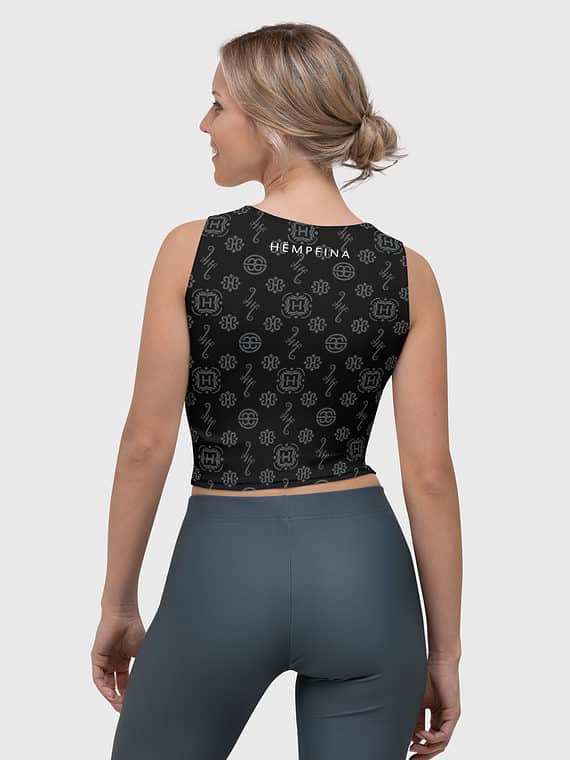 Crop Tank Signature Motif - Black
