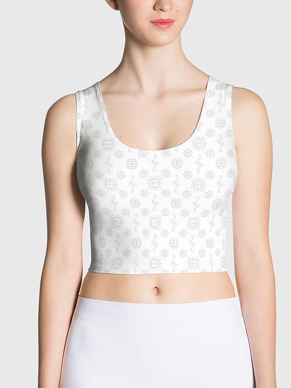 Crop Tank Signature Motif - White