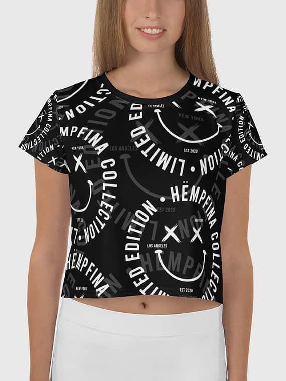 Crop Tee Fake Smile Club - Black