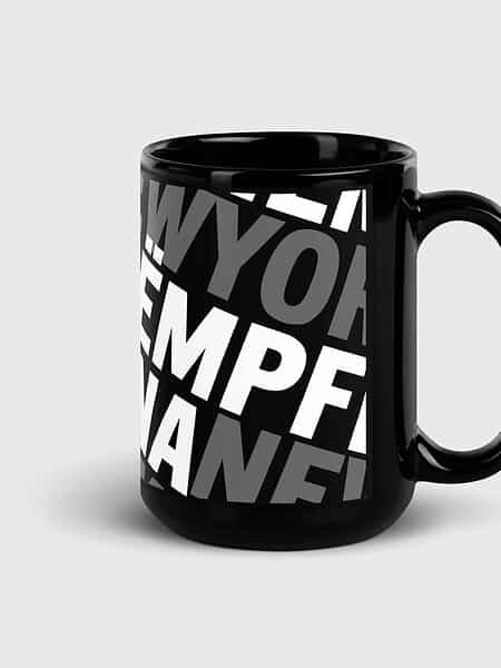 Coffee Mug 15oz. Lettername Design - Black