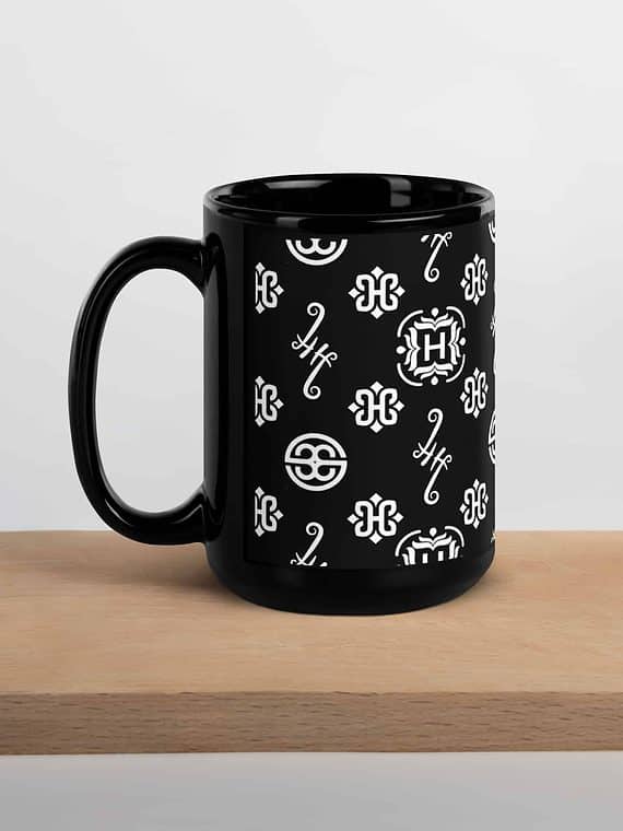 Coffee Mug 15oz. Signature Motif - Black