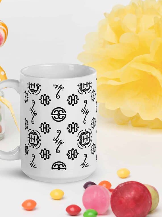 Coffee Mug 15oz. Signature Motif - White