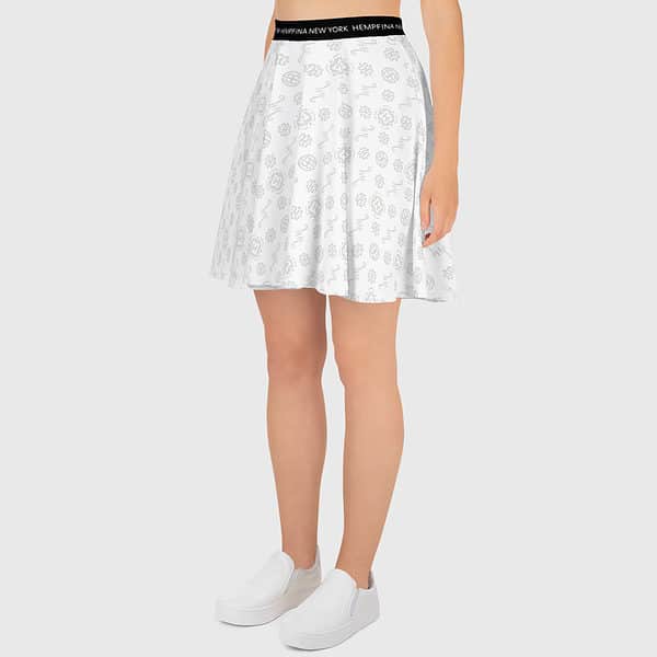Skater Skirt Signature Motif - White