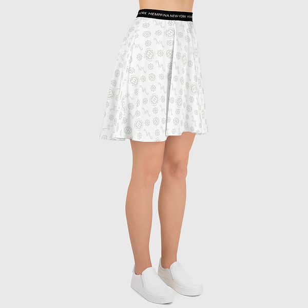 Skater Skirt Signature Motif - White
