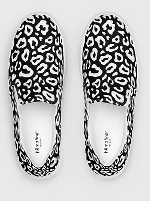 Canvas Slip-Ons Leopard Print - Black