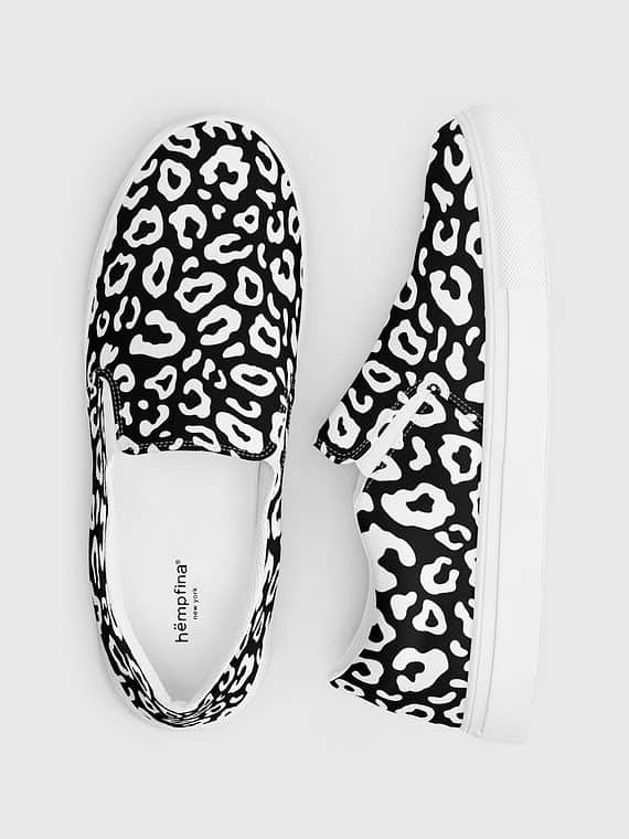 Canvas Slip-Ons Leopard Print - Black
