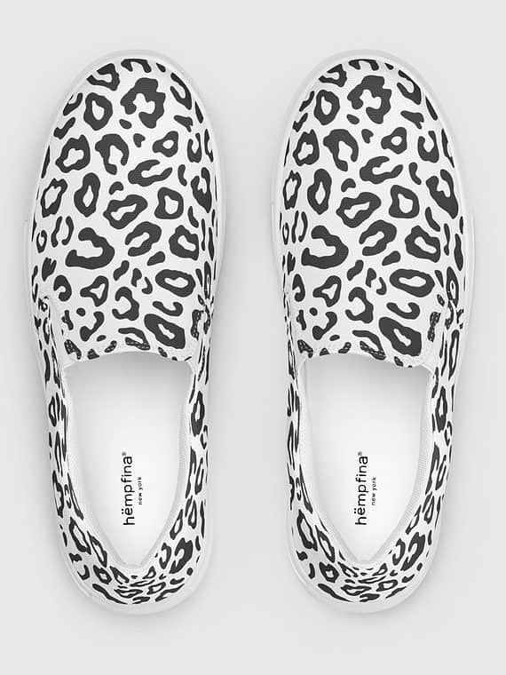 Canvas Slip-Ons Leopard Print - White