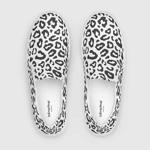 Canvas Slip-Ons Leopard Print - White
